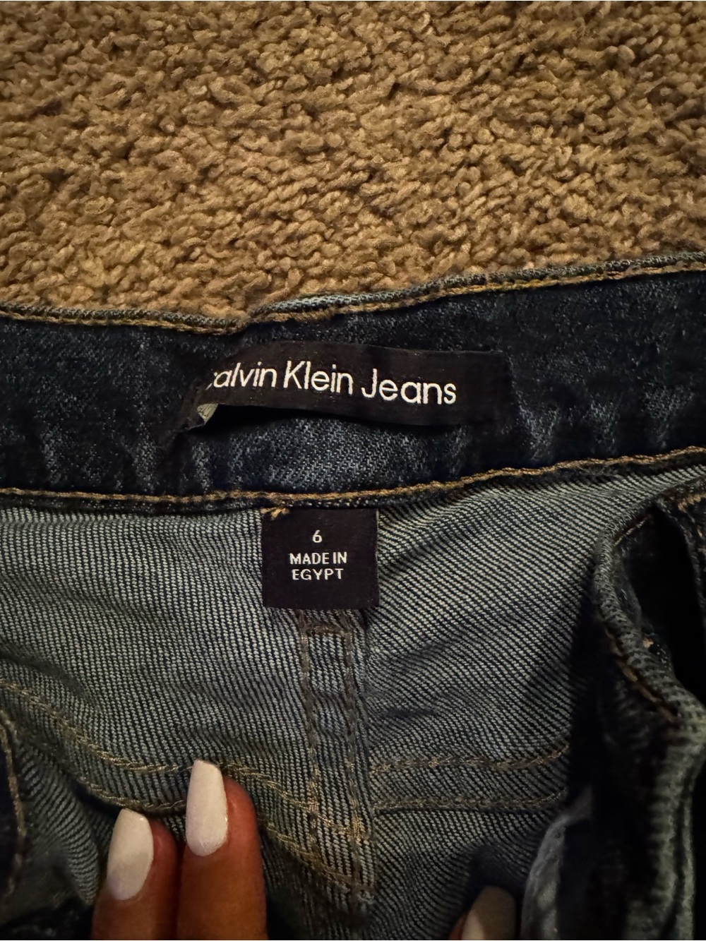 Calvin Klein Dark Blue Denim Women's Shorts - Picture 2 of 2